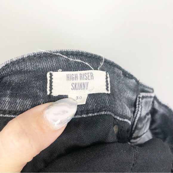 MADEWELL | Black Gray Wash Distressed High Riser Skinny Jeans Women’s Size 30/10 - Picture 10 of 14
